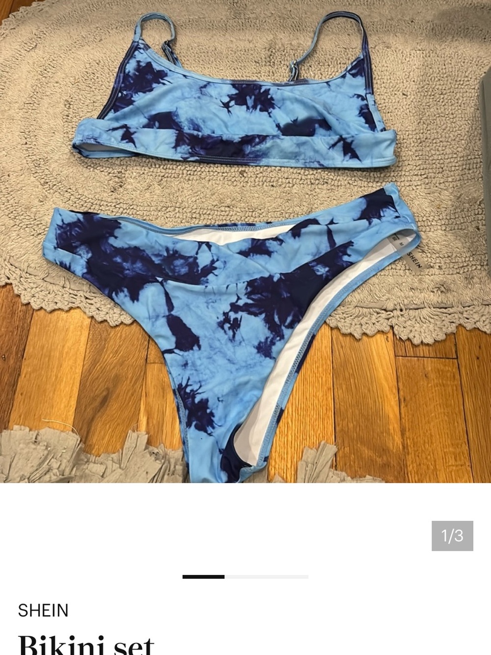 SHEIN Light & Navy Blue Tie-Dye Bikini Set